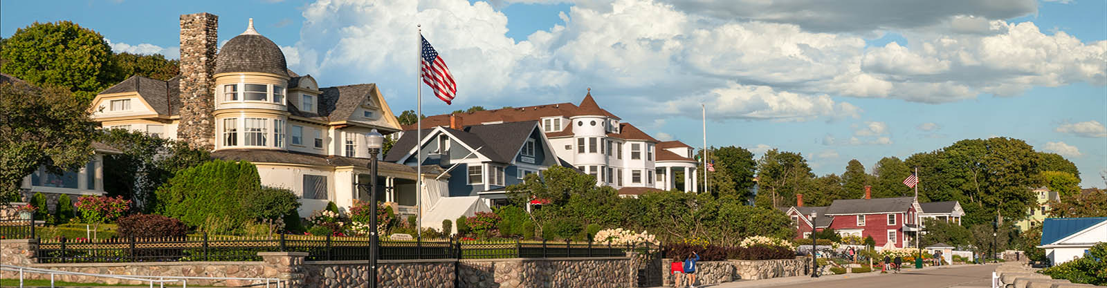 image of a patriotic coastal town
