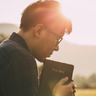 Religious man with bible