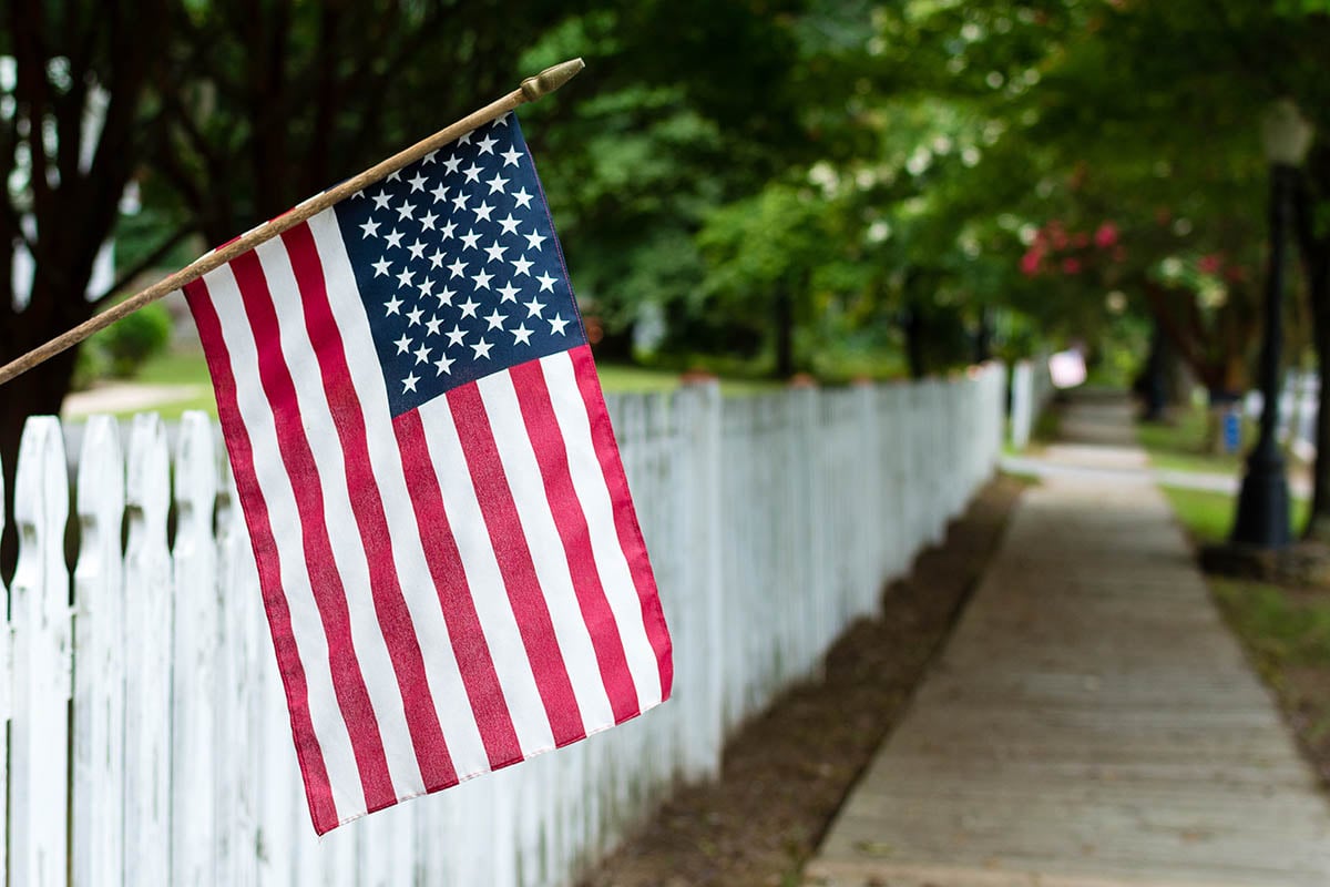 Flag on a Fence