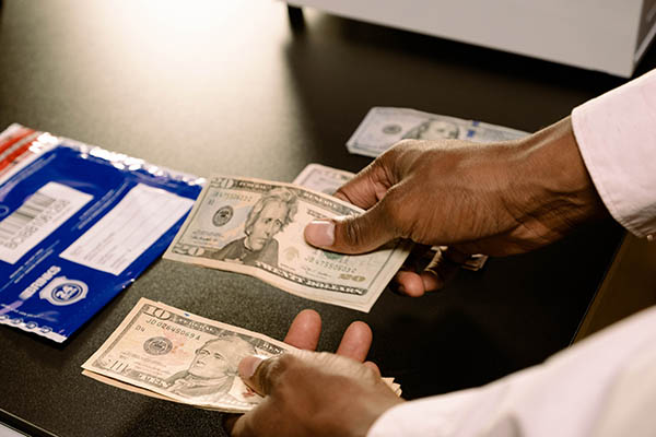 Man counting cash