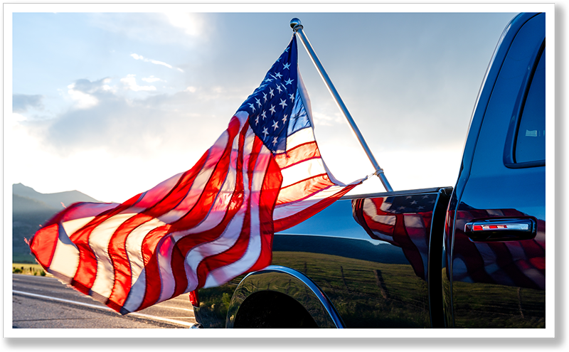 Flag on truck